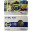 2 Euro Gedenkmünze Niederlande 2012 st - 10 Jahre Bargeld - in Karte