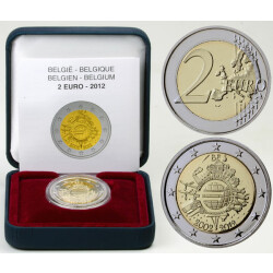 2 Euro Gedenkmünze Belgien 2012 PP - Bargeld - im Etui