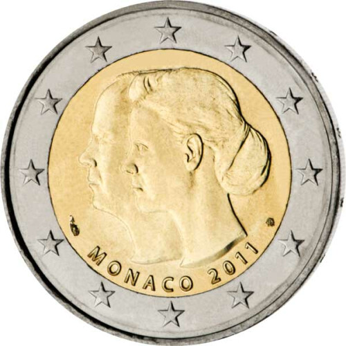 2 Euro Gedenkmünze Monaco 2011 bfr. - Hochzeit von Prinz Albert und Charlene