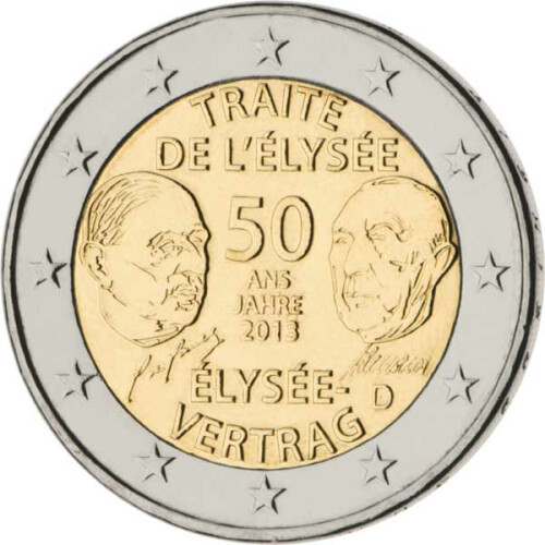 2 Euro Gedenkmünze Deutschland 2013 bfr. - Élysée-Vertrag (G)