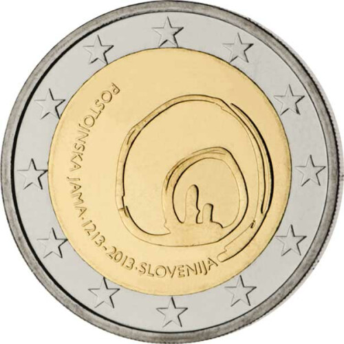2 Euro Gedenkmünze Slowenien 2013 bfr. - Grotten von Postojna