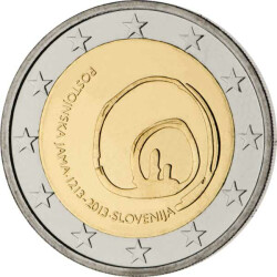 2 Euro Gedenkm&uuml;nze Slowenien 2013 bfr. - Grotten...