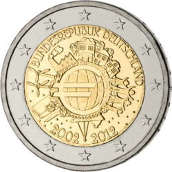 2 Euro Gedenkmünze Deutschland 2012 bfr. - 10 Jahre...