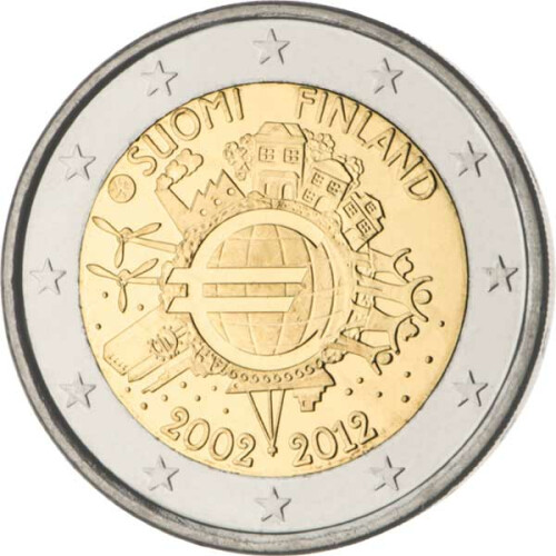 2 Euro Gedenkmünze Finnland 2012 bfr. - 10 Jahre Bargeld