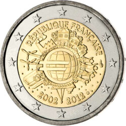 2 Euro Gedenkmünze Frankreich 2012 bfr. - 10 Jahre...