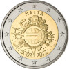 2 Euro Gedenkmünze Malta 2012 bfr. - 10 Jahre Bargeld