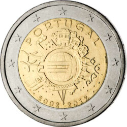 2 Euro Gedenkmünze Portugal 2012 bfr. - 10 Jahre...