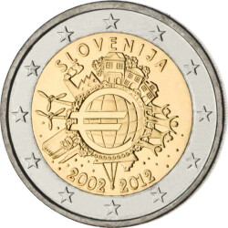 2 Euro Gedenkmünze Slowenien 2012 bfr. - 10 Jahre...