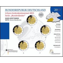 5 x 2 Euro Gedenkmünze Deutschland 2013 st -...