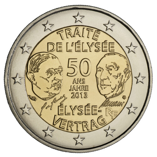 2 Euro Gedenkmünze Frankreich 2013 st - Élysée-Vertrag - im Blister