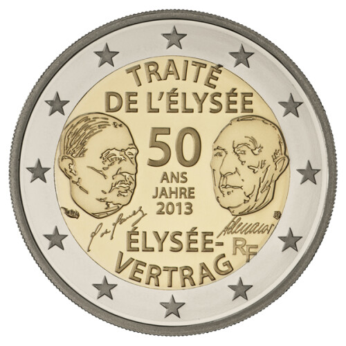 2 Euro Gedenkmünze Frankreich 2013 PP - Élysée-Vertrag - im Etui