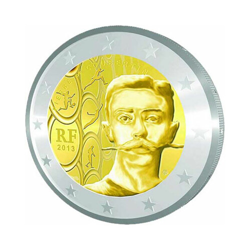 2 Euro Gedenkmünze Frankreich 2013 bfr. - Pierre de Coubertin
