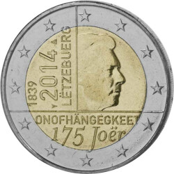 2 Euro Gedenkm&uuml;nze Luxemburg 2014 bfr. - 175...