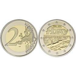 2 Euro Gedenkmünze Frankreich 2014 PP - 70. Jahrestag D-Day - im Etui