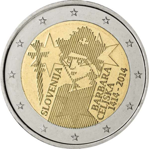 2 Euro Gedenkmünze Slowenien 2014 bfr. - Barbara Celjska
