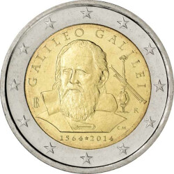 2 Euro Gedenkm&uuml;nze Italien 2014 bfr. - Galileo...