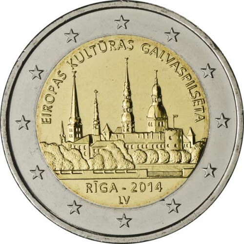 2 Euro Gedenkmünze Lettland 2014 bfr. - Kulturhauptstadt Riga