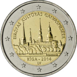 2 Euro Gedenkm&uuml;nze Lettland 2014 bfr. -...
