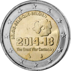 2 Euro Gedenkm&uuml;nze Belgien 2014 bfr. - 1....