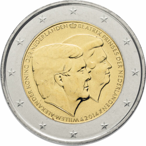 2 Euro Gedenkmünze Niederlande 2014 bfr. - Doppelportrait (2. Ausgabe)