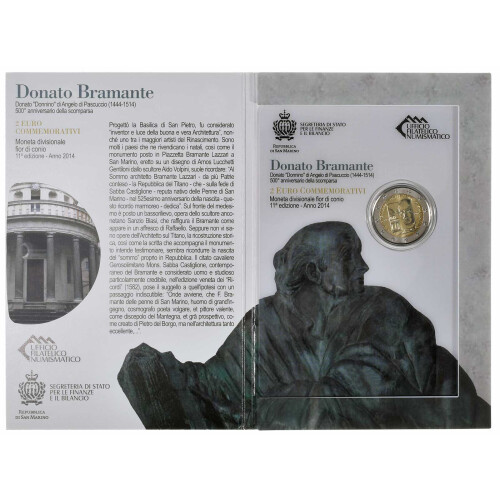 2 Euro Gedenkmünze San Marino 2014 - Donato Bramante - im...