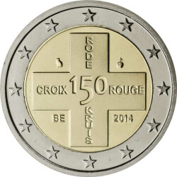 2 Euro Gedenkmünze Belgien 2014 bfr. - Rotes Kreuz