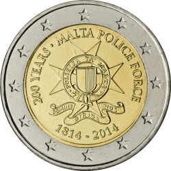 2 Euro Gedenkm&uuml;nze Malta 2014 bfr. - 200 Jahre...