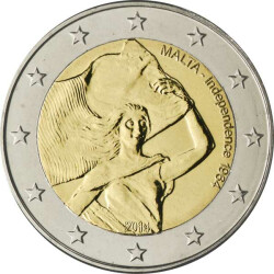 2 Euro Gedenkm&uuml;nze Malta 2014 bfr. -...