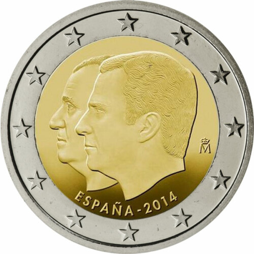 2 Euro Gedenkmünze Spanien 2014 bfr. - Doppelportrait / Thronwechsel