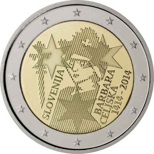 2 Euro Gedenkmünze Slowenien 2014 PP - Barbara Celjska