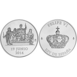 2 Euro Gedenkmünze + Medaille Spanien 2014 PP - Krönung - im Etui