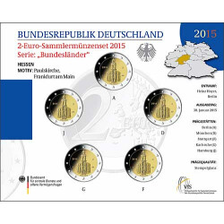 5 x 2 Euro Gedenkm&uuml;nze Deutschland 2015 st -...