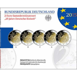 5 x 2 Euro Gedenkmünze Deutschland 2015 PP - 25...