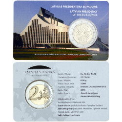 2 Euro Gedenkm&uuml;nze Lettland 2015 st -...