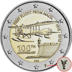 2 Euro Gedenkmünze Malta 2015 st - 100 Jahre Erster Flug - in CoinCard