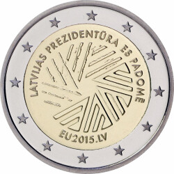 2 Euro Gedenkm&uuml;nze Lettland 2015 PP -...