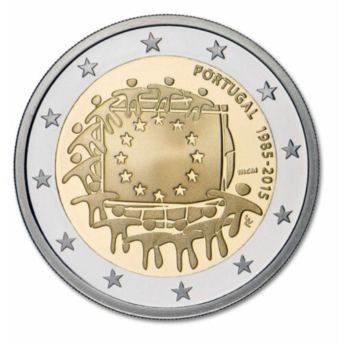 2 Euro Gedenkmünze Portugal 2015 - 30 Jahre EU-Flagge - bankfrisch