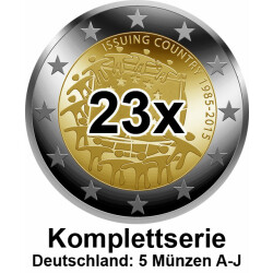 Komplettserie - 23 x 2 Euro Gedenkm&uuml;nze 2015 -...