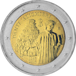 2 Euro Gedenkm&uuml;nze Italien 2015 bfr. - Dante...