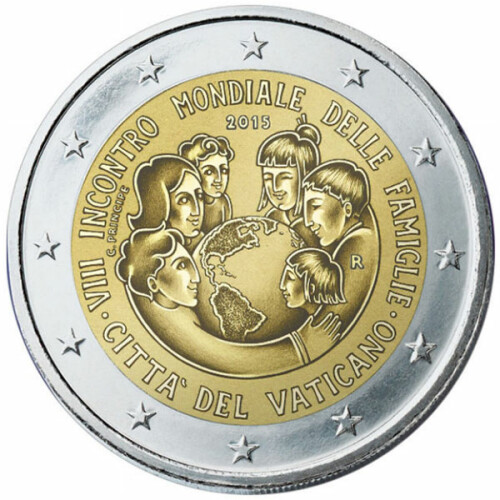 2 Euro Gedenkmünze Vatikan 2015 st - Weltfamilientreffen Philadelphia - im Blister