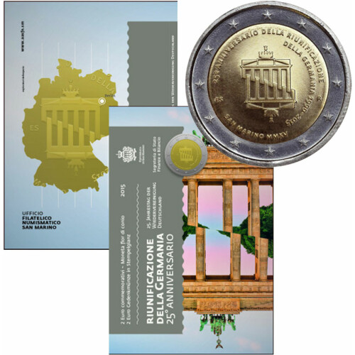 2 Euro Gedenkmünze San Marino 2015 st - 25 Jahre Wiedervereinigung - im Blister