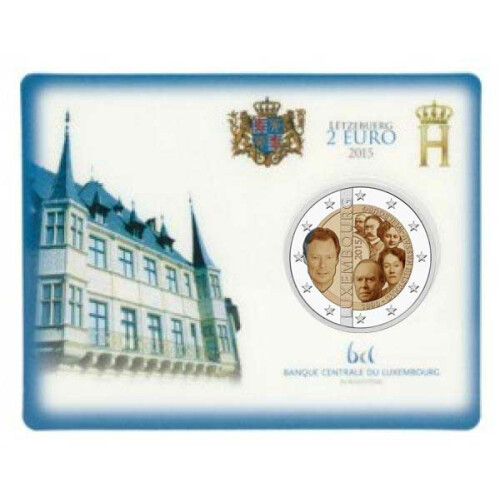 2 Euro Gedenkmünze Luxemburg 2015 st - 125 Jahre Dynastie Nassau-Weilburg - in CoinCard