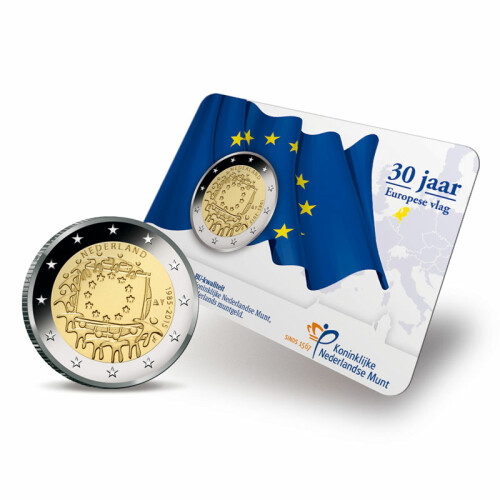 2 Euro Gedenkmünze Niederlande 2015 st - 30 Jahre EU-Flagge - im Blister / CoinCard