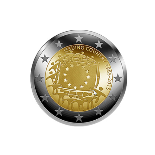 2 Euro Gedenkmünze Zypern 2015 PP - 30 Jahre EU-Flagge - im Etui