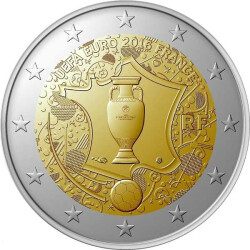 2 Euro Gedenkm&uuml;nze Frankreich 2016 bfr. - UEFA...