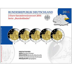 5 x 2 Euro Gedenkmünze Deutschland 2016 PP -...