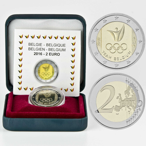 2 Euro Gedenkmünze Belgien 2016 PP - Olymische Spiele -...
