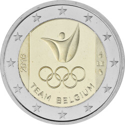 2 Euro Gedenkmünze Belgien 2016 PP - Olymische Spiele -...