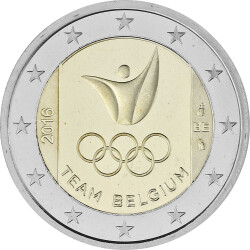 2 Euro Gedenkmünze Belgien 2016 PP - Olympische...