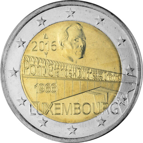 2 Euro Gedenkmünze Luxemburg 2016 bfr. - Großherzogin Charlotte-Brücke